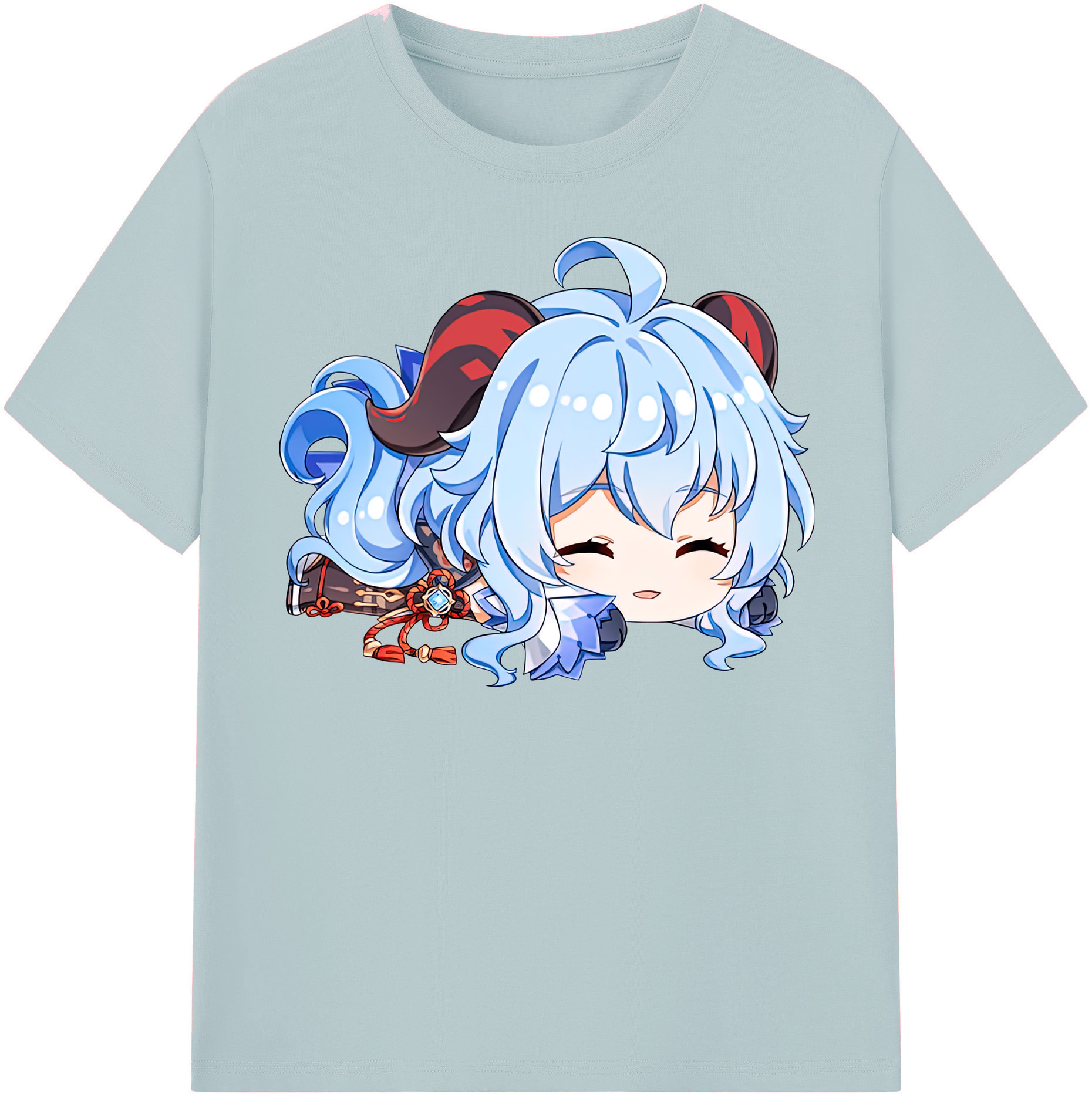 げんし神 甘雨 かんう genshin Ganyu 綿100％半袖Tシャツ（フロントプリント）
